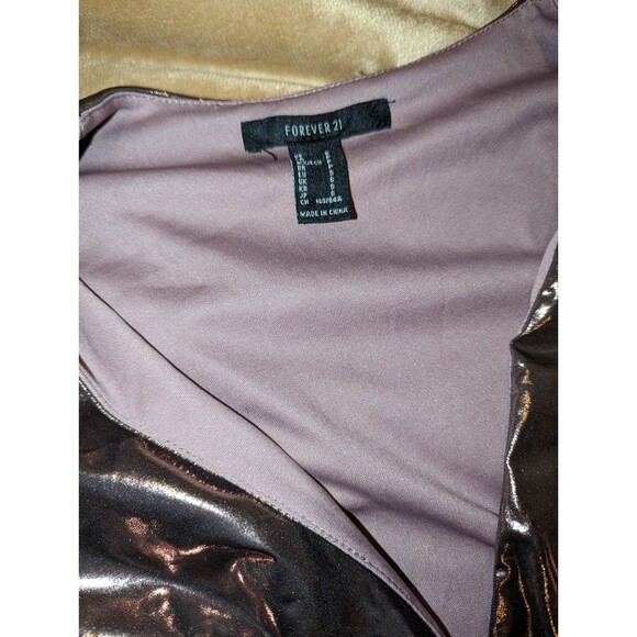 Forever 21 Small Metallic Pink Ruched Mini Dress - Picture 6 of 9